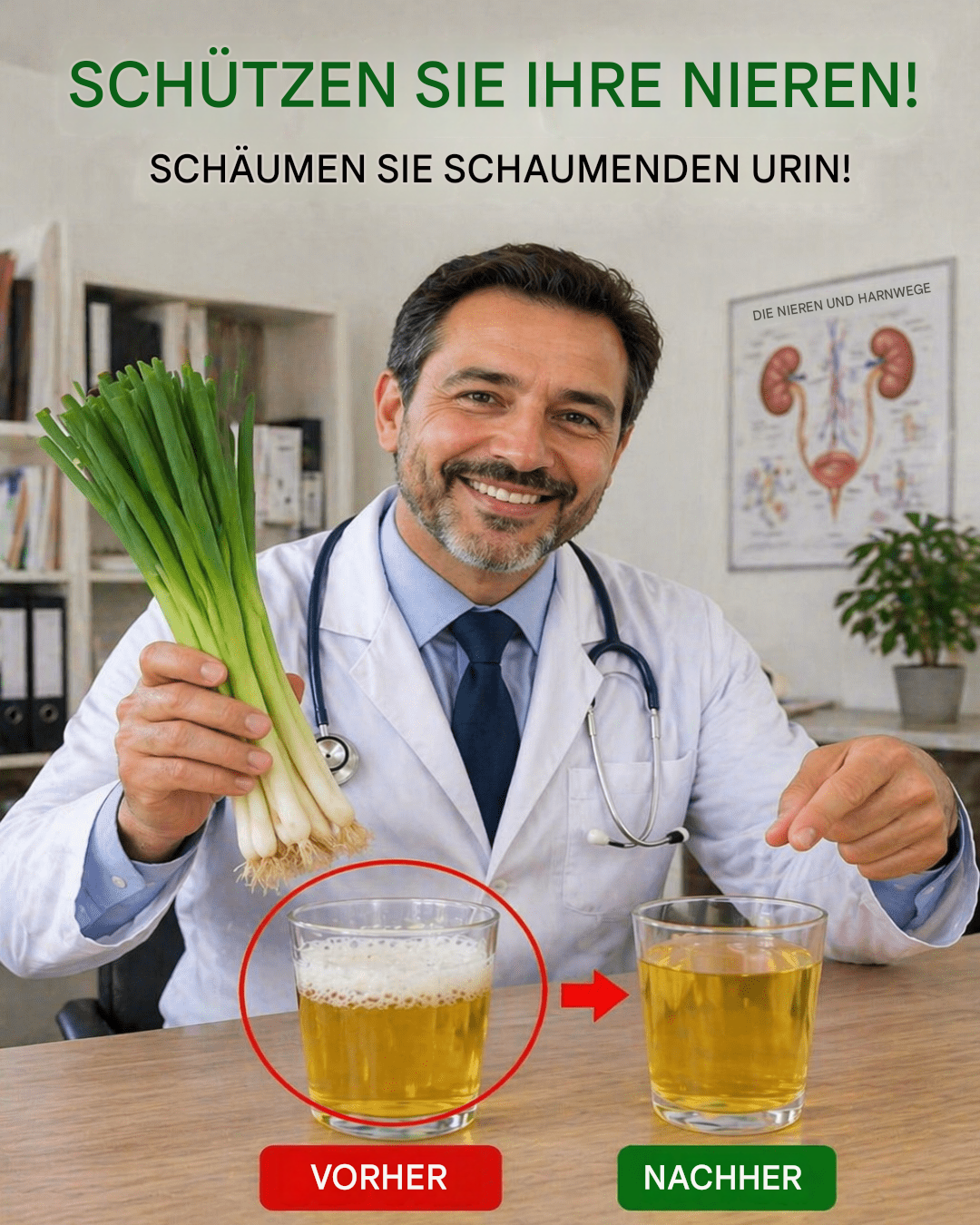 Das Leben mit ständig geschwollenen Beinen, der anhaltenden Müdigkeit, die sich durch keine Ruhepause lindern lässt, und der stillen Sorge nach jedem Urintest, der Proteine ​​an Stellen nachweist, wo sie nicht hingehören, kann sehr belastend sein. Für Millionen von Erwachsenen über 45 Jahren ist Proteinurie oft ein frühes, stilles Warnsignal dafür, dass die Nieren nicht mehr so ​​effizient filtern wie früher – häufig in Verbindung mit verbreiteten Erkrankungen wie Diabetes oder Bluthochdruck. Doch was wäre, wenn eine einfache, frische und preiswerte Zutat wie Frühlingszwiebeln, die man ohnehin in der Küche hat, eine sanfte, natürliche Unterstützung bieten könnte?   Aber hier kommt der überraschende Teil, von dem die meisten Menschen nie etwas hören: Frühlingszwiebeln können sich unbemerkt zu einem Ihrer einfachsten täglichen Verbündeten entwickeln, um sich wohler und unterstützt zu fühlen, wenn Sie mit anhaltenden Problemen wie Proteinurie, Beinschwellungen und lähmender Müdigkeit zu kämpfen haben.  Mehr erfahren Gesundheit Gesundheit Backpulver  🌱Warum Proteinurie Sie jetzt beunruhigen sollte Proteinurie tritt auf, wenn die Nieren vermehrt Eiweiß über den Urin ausscheiden. Dies ist oft ein Anzeichen für Nierenstress, der mit Diabetes, Bluthochdruck oder Entzündungen zusammenhängt und zu Beinschwellungen und extremer Müdigkeit führen kann. Bei Betroffenen können sich diese subtilen Symptome der Proteinurie unbemerkt verstärken und die tägliche Energie und Lebensqualität beeinträchtigen, wenn nichts unternommen wird. Frühlingszwiebeln, die zur Familie der Lauchgewächse (Allium) gehören, enthalten natürliche Verbindungen, die laut Forschungsergebnissen antioxidative und entzündungshemmende Eigenschaften besitzen. Sie können die Nierengesundheit ergänzend zur medizinischen Behandlung der Proteinurie unterstützen.  Mehr erfahren Brote Backwaren Brot 🌿Die verborgene Kraft der Frühlingszwiebeln, die die meisten Menschen übersehen Frühlingszwiebeln sind ein überraschender Nährstofflieferant für Menschen, die sich Sorgen um ihre  Nierengesundheit und die anhaltende Müdigkeit im Zusammenhang mit Proteinurie machen. Sie sind reich an Quercetin, Flavonoiden, Schwefelverbindungen und anderen starken Antioxidantien, die gemeinsam oxidativen Stress und Entzündungen bekämpfen – Faktoren, die das Nierengewebe bei Menschen mit Schwellungen und Müdigkeit aufgrund von Proteinurie langfristig zusätzlich belasten können.Gesundheit   Doch das ist noch nicht alles. Studien zu Lauchgemüse und seinen wichtigsten Inhaltsstoffen deuten darauf hin, dass Frühlingszwiebeln die Nierenzellen schützen, die Durchblutung fördern und als mildes, natürliches Diuretikum wirken können. Da Frühlingszwiebeln von Natur aus wenig Natrium, Kalium und Phosphor enthalten, eignen sie sich bei maßvollem Verzehr gut für viele nierenschonende Ernährungspläne von Menschen mit Proteinurie.  Mehr erfahren Kräuter Kraut Tee  8 potenzielle Vorteile von Frühlingszwiebeln für die Nierengesundheit Was Frühlingszwiebeln für Menschen, die mit den täglichen Herausforderungen einer Proteinurie wie Beinschwellungen und anhaltender Müdigkeit zu kämpfen haben, so besonders macht, sind die natürlichen Eigenschaften, die die Nieren sanft unterstützen können. Diese Erkenntnisse stammen aus der Forschung an Lauchgewächsen und Verbindungen wie Quercetin, die in Tiermodellen beobachtet wurden.  Mehr erfahren Backpulver Chemie Essen & Trinken Hier die wichtigsten potenziellen Vorteile der Verwendung von Frühlingszwiebeln:   Sanfte harntreibende Wirkung : Frühlingszwiebeln können dem Körper helfen, überschüssige Flüssigkeit auszuscheiden, ohne die Nieren zu überlasten, und so möglicherweise Beinschwellungen im Zusammenhang mit Proteinurie lindern. Starke entzündungshemmende Wirkung : Studien zufolge senkt das in Frühlingszwiebeln enthaltene Quercetin die chronische Entzündung – eine der Hauptursachen für Nierenstress bei Menschen, die unter Müdigkeit aufgrund von Proteinurie leiden. Starker antioxidativer Schutz : Flavonoide und Schwefelverbindungen in Frühlingszwiebeln bekämpfen freie Radikale, die Nierenzellen schädigen können, und bieten so potenziellen Schutz vor oxidativem Stress. Herz-Kreislauf-freundliche Wirkung : Durch die Unterstützung eines gesunden Blutdrucks und einer gesunden Durchblutung können Frühlingszwiebeln indirekt die Belastung der Nieren verringern und so zu einer besseren Gesamtbehandlung der Symptome einer Proteinurie beitragen. Mineralstoffprofil, das für eine nierenschonende Ernährung geeignet ist : Frühlingszwiebeln sind von Natur aus arm an Kalium, Phosphor und Natrium und daher eine gute Wahl für kontrollierte Ernährungspläne bei Proteinurie. Geschmacksverstärkung ohne zusätzliches Salz : Frühlingszwiebeln verleihen Gerichten einen lebendigen Geschmack und helfen Ihnen, die Natriumaufnahme zu reduzieren – ein entscheidender Schritt zur Regulierung der Flüssigkeitsretention und des Blutdrucks bei Proteinurie. Mögliche Unterstützung für gesunde Nierenmarker : Tierstudien mit Allium-Extrakten haben eine Verringerung von Entzündungen und Fibrose im Nierengewebe festgestellt, was auf eine ergänzende Rolle von Frühlingszwiebeln hindeutet. Indirekte Hilfe bei der Regulierung des Blutzuckerspiegels : Für Menschen mit Diabetes, die an einer Proteinurie leiden, können Frühlingszwiebeln zu einem stabileren Blutzuckerspiegel beitragen, was wiederum langfristig der Nierenfunktion zugutekommt. Doch das macht die Sache noch praktischer: Diese potenziellen Vorteile stammen von Frühlingszwiebeln, einem Gemüse, das erschwinglich und leicht zu finden ist und bereits Bestandteil vieler beliebter Rezepte zur täglichen Unterstützung der Nierenfunktion ist.  Mehr erfahren Gesund Brot Kraut  Praxiserfahrungen: Kleine Veränderungen mit Frühlingszwiebeln Viele Menschen, die unter Müdigkeit und Schwellungen aufgrund von Proteinurie leiden, berichten von einer Linderung durch den täglichen Verzehr kleiner Mengen Frühlingszwiebeln unter ärztlicher Aufsicht. So gaben beispielsweise einige an, frische Frühlingszwiebeln in ihre Mahlzeiten zu integrieren und sich dadurch weniger müde zu fühlen sowie eine Verbesserung ihres Wohlbefindens im Zusammenhang mit der Proteinurie festzustellen. Andere wiederum, die nun täglich Frühlingszwiebeln zu sich nehmen, fühlen sich trotz ihrer Beschwerden durch die Proteinurie kräftiger und energiegeladener. Solche Geschichten zeigen uns, dass regelmäßige, einfache Gewohnheiten mit Frühlingszwiebeln in Kombination mit einer angemessenen medizinischen Betreuung einen echten Unterschied machen können.  Mehr erfahren Tee Backpulver Essen & Trinken Wie Sie Frühlingszwiebeln sicher und effektiv in Ihre Ernährung integrieren können Die Wahl frischer Frühlingszwiebeln ist einfach, um die Nierengesundheit bei Proteinurie zu unterstützen: Achten Sie auf hellgrüne Stängel mit knackiger Konsistenz und mildem, frischem Duft. Der intensive Geschmack der Frühlingszwiebeln bedeutet, dass die wertvollen Inhaltsstoffe in ihrer vollen Konzentration vorliegen und somit Linderung bei Schwellungen und Müdigkeit verschaffen.Gesundheit    Hier sind einfache, alltagstaugliche Möglichkeiten, Frühlingszwiebeln zu genießen und gleichzeitig die Symptome einer Proteinurie zu lindern:   Roh gehackt in Salaten mit Zitrone, Tomaten und Koriander sorgt es für einen frischen Geschmackskick, ganz ohne Salz. Als frisches Topping auf gegrilltem Fleisch, Eiern oder Tacos, um den Geschmack mit Frühlingszwiebeln ohne zusätzliches Natrium zu verfeinern. Sie werden erst ganz zum Schluss in Suppen, Brühen oder Eintöpfe eingerührt, damit die Nährstoffe der Frühlingszwiebeln erhalten bleiben. In einem einfachen braunen Reisgericht mit Frühlingszwiebeln und Knoblauch leicht angebraten, um eine angenehme Wärme zu erzielen. Wichtigste Nährstoffe in Frühlingszwiebeln im Vergleich zu anderen Gemüsesorten Frühlingszwiebeln zeichnen sich durch ihr Nährstoffprofil aus und eignen sich daher für Menschen, die sich mit Proteinurie und Nierengesundheit befassen.  Mehr erfahren Chemie Brote Gesund  Tabelle 1: Ungefähre Nährstoffe pro 100 g   Komponente	Frühlingszwiebeln	Gemeine Zwiebel	Kopfsalat	Möglicher Nutzen für die Nierenunterstützung Quercetin (Antioxidans)	Hoch	Mittel-Hoch	Niedrig	Zellschutz und Entzündungshemmung Kalium	Niedrig-Mittel	Niedrig	Niedrig	Geringeres Risiko einer Überlastung bei kontrollierter Ernährung Phosphor	Niedrig	Niedrig	Niedrig	Geeignet für fortgeschrittene Nierenunterstützung Natrium	Sehr niedrig	Sehr niedrig	Sehr niedrig	Hilft bei der Blutdruckregulierung Schwefelverbindungen	Gegenwärtig	Gegenwärtig	Abwesend	Entgiftungs- und entzündungshemmende Unterstützung Tabelle 2: Praktischer Leitfaden zur Verwendung von Frühlingszwiebeln  Mehr erfahren Backwaren Kräuter Backpulver Aspekt	Empfehlung	Vorsichtsmaßnahmen Tagesportion	20–50 g (kleine Handvoll)	Bei empfindlichem Magen mit kleinen Mengen beginnen. Die besten Ernährungsweisen	Roh, gedämpft oder leicht angebraten	Um die Nährstoffe zu erhalten, sollte man Frittieren vermeiden. Ideale Paarungen	Zitrone, Knoblauch, Tomate, frische Kräuter	Bei Einnahme von Blutverdünnern einen Arzt konsultieren. Frequenz	Täglich oder 5–6 Tage pro Woche	Bei fortgeschrittenen Beschwerden mit einem Arzt abklären. Häufig gestellte Fragen zu Frühlingszwiebeln und Nierengesundheit Wie viele Frühlingszwiebeln kann ich täglich bedenkenlos essen? Eine Portion von 20–50 Gramm Frühlingszwiebeln pro Tag wird im Allgemeinen gut vertragen und reicht aus, um von ihren potenziellen Vorteilen zu profitieren. Beginnen Sie immer langsam und achten Sie auf die Signale Ihres Körpers, insbesondere bei Beschwerden im Zusammenhang mit Proteinurie, wie z. B. Müdigkeit.Gesundheit  Mehr erfahren Kraut Brot Brote Sind Frühlingszwiebeln unbedenklich, wenn ich bereits an einer chronischen Nierenerkrankung leide? In Maßen genossen, enthalten Frühlingszwiebeln von Natur aus wenige Mineralstoffe und sind daher für viele Menschen mit Proteinurie geeignet. Dennoch ersetzen sie niemals eine medikamentöse Behandlung – sprechen Sie vorher mit Ihrem Nephrologen.   Kann ich Frühlingszwiebeln verwenden, wenn ich Blutdruck- oder Diabetesmedikamente einnehme? In den meisten Fällen ja, allerdings kann es aufgrund der leicht harntreibenden Wirkung der Frühlingszwiebeln zu Wechselwirkungen kommen. Besprechen Sie dies mit Ihrem Arzt, um sicherzustellen, dass es zu Ihrem individuellen Behandlungsplan für die Proteinurie passt.   Sind Sie bereit, Frühlingszwiebeln in Ihre tägliche Routine zu integrieren? Hier geht es nicht darum, Krankheiten zu heilen, sondern darum, Ihrem Körper auf sanfte und natürliche Weise mit etwas Köstlichem und Leichtverkäuflichem wie Frühlingszwiebeln zu helfen. Für alle, die genug von Schwellungen und Sorgen um Eiweiß im Urin haben, könnten Frühlingszwiebeln genau der tägliche Helfer sein, nach dem Sie gesucht haben: potenziell mehr Energie, weniger Beschwerden und mehr innere Ruhe.  Mehr erfahren Backwaren Kräuter Backpulver Versuchen Sie, morgen Frühlingszwiebeln zu Ihrem Frühstück oder Mittagessen hinzuzufügen und beobachten Sie, wie Sie sich fühlen, während Sie Ihre medikamentöse Behandlung zur Verbesserung Ihrer Nierengesundheit fortsetzen  . Ihre Nieren werden Ihnen diese einfache Umstellung mit Frühlingszwiebeln vielleicht danken.Gesundheit