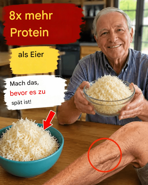 Dieses Lebensmittel enthält mehr Eiweiß als Eier: Es beugt auf natürliche Weise dem Muskelabbau nach dem 60. Lebensjahr vor.