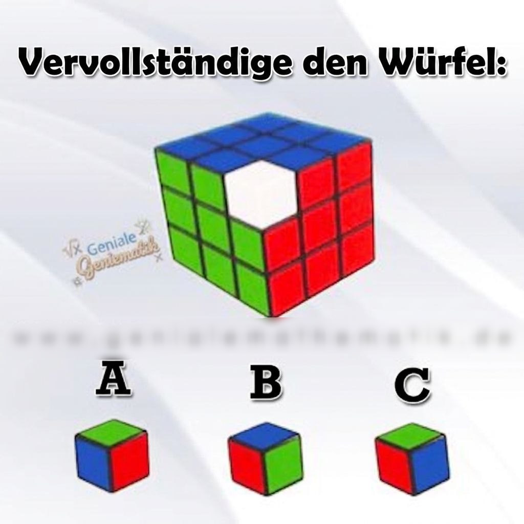 Über 95 % werden die Lösung nicht finden. (Antwort in der Seitenbeschreibung)