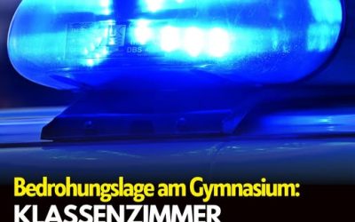 Bedrohungslage am Gymnasium: Klassenzimmer geräumt, Achtklässler in Gewahrsam