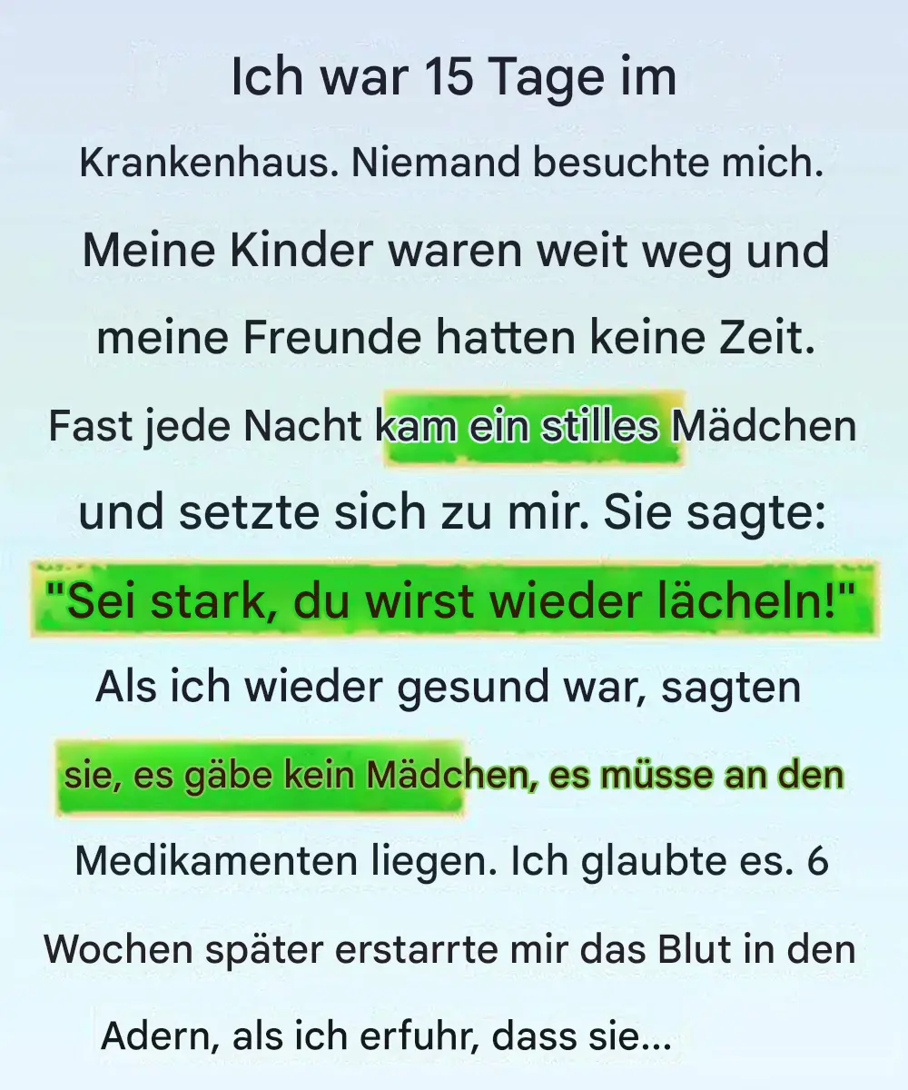 Ein Mädchen erschien neben meinem Krankenhausbett – dann sagte sie meinen Namen