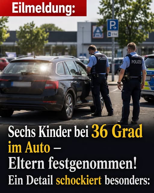 Sechs Kinder bei 36 Grad im Auto – Eltern festgenommen!