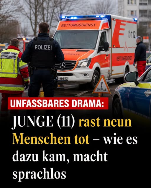Unglaubliches Drama: Junge (11) rast neun Menschen tot