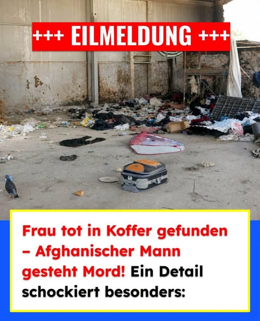 Frau tot in Koffer gefunden – Afghanischer Mann gesteht Mord! Die Hintergründe: